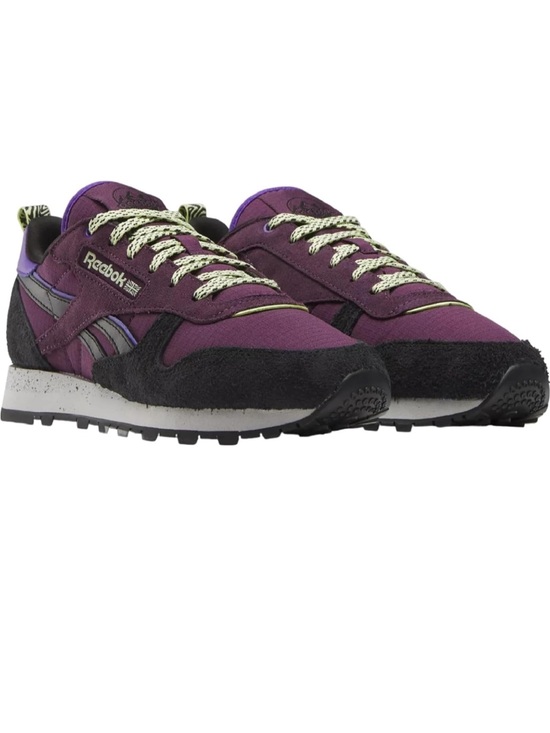 Reebok Shoes - Reebok Purple Black Lime Classic Suede Nylon Retro Sneakers